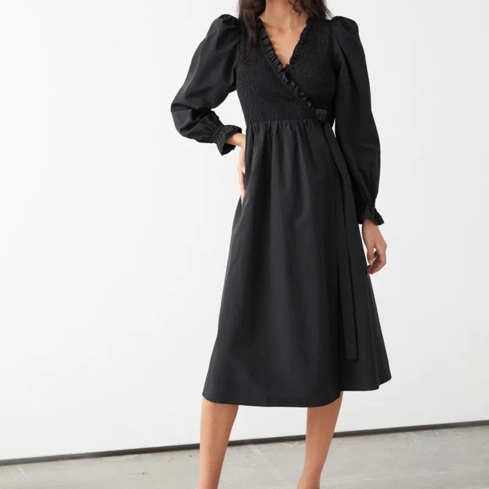 & Other Stories, Smocked Ruffle Midi Dress